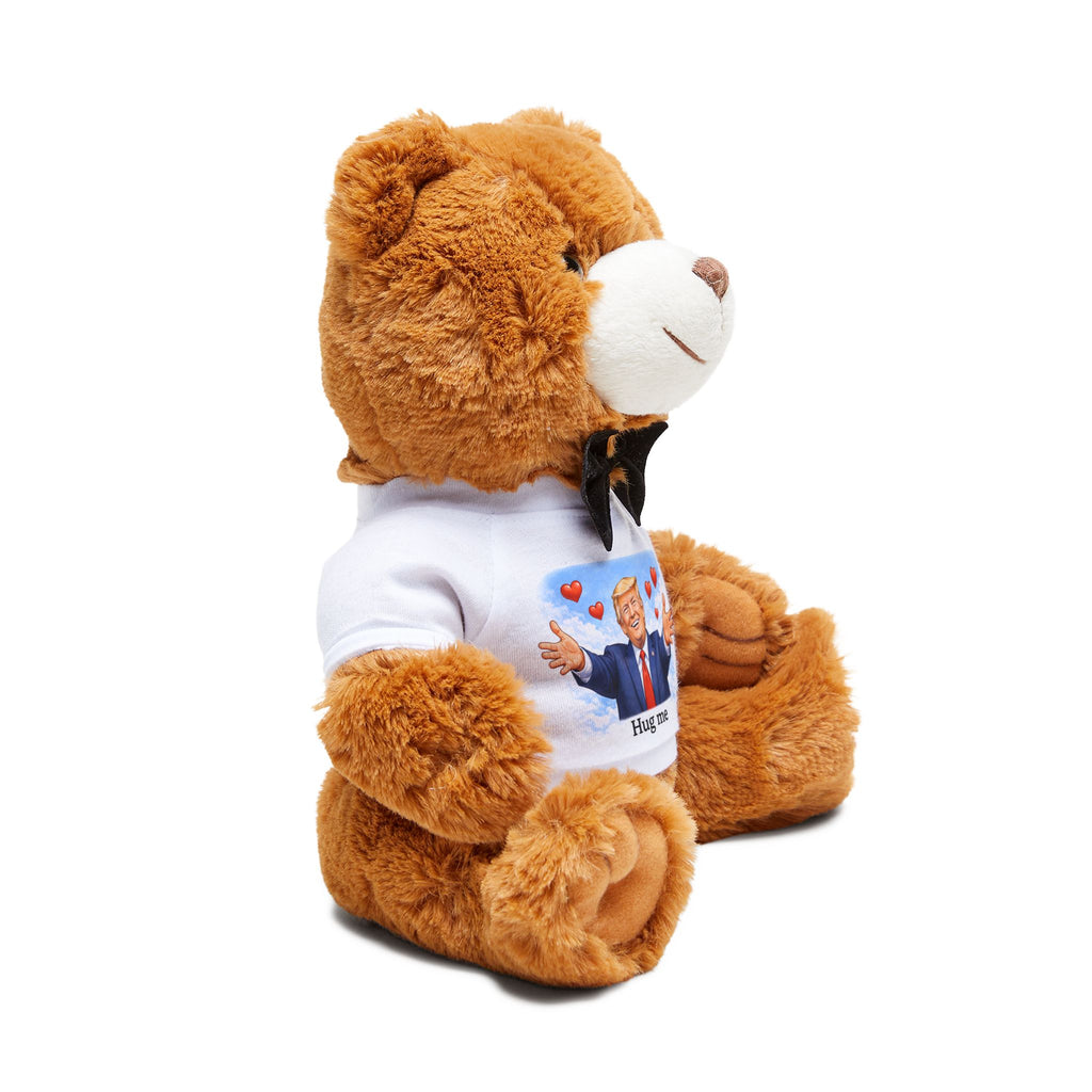 Plush Teddy Bear with Bowtie & 'Hug Me' Tee