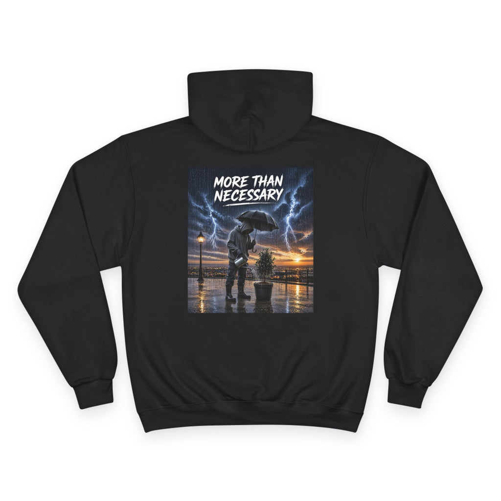 Champion Hoodie — "More Than Necessary" Storm Rescue Graphic Hoodie